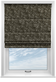 Caen Chenille, Grey - Motorised Roman Blind